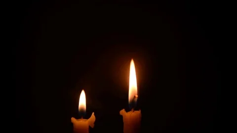 Candles on black background romantic feeling concept. Stock Footage 77836866