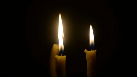 Candles on black background romantic feeling concept. Stock Footage 77837924