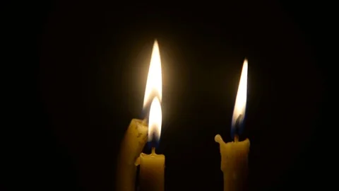 Candles on black background romantic feeling concept. Stock Footage 77837930