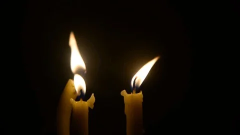 Candles on black background romantic feeling concept. Stock Footage 77837948