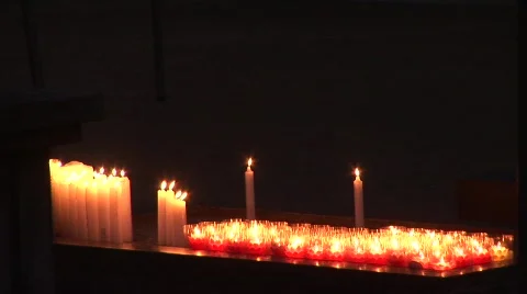 Candles in Buddhist Temple Stock Footage 291326