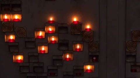 Candles burn in the Church 스톡 동영상 66354785