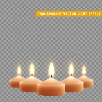 Candles burn with fire realistic. Stock Illustration
