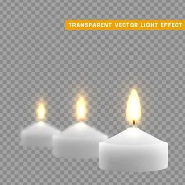 Candles burn with fire realistic. Stock Illustration