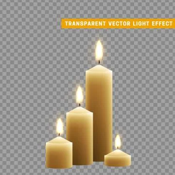 Candles burn with fire realistic. Stock Illustration