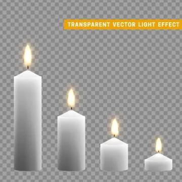 Candles burn with fire realistic. Stock Illustration