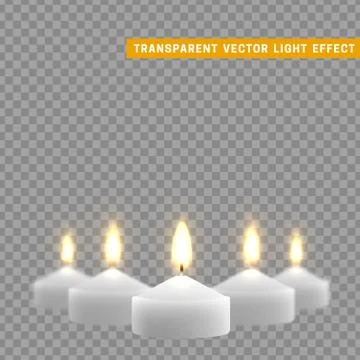 Candles burn with fire realistic. Stock Illustration