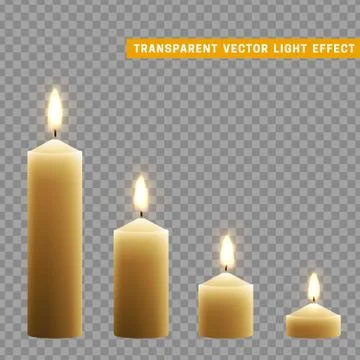 Candles burn with fire realistic. Stock Illustration