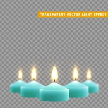 Candles burn with fire realistic. Stock Illustration