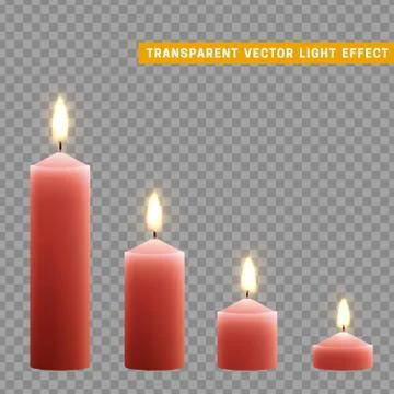 Candles burn with fire realistic. Stock Illustration