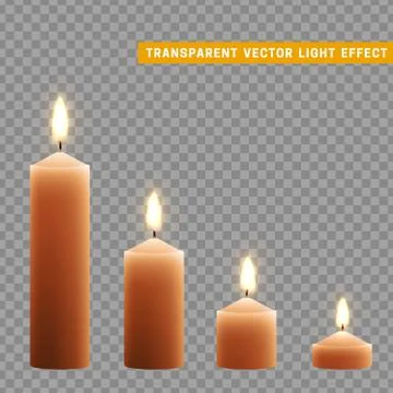 Candles burn with fire realistic. Stock Illustration