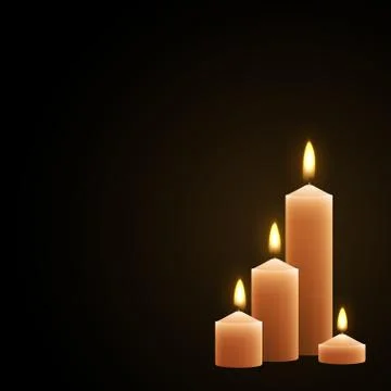 Candles burn with fire realistic. Stock Illustration