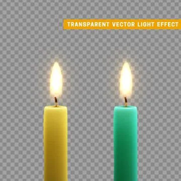 Candles burn with fire realistic. Stock Illustration