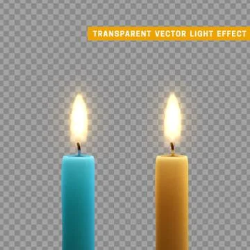 Candles burn with fire realistic. Stock Illustration