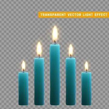 Candles burn with fire realistic. Stock Illustration