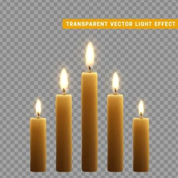 Candles burn with fire realistic. Stock Illustration