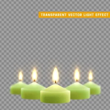 Candles burn with fire realistic. Stock Illustration
