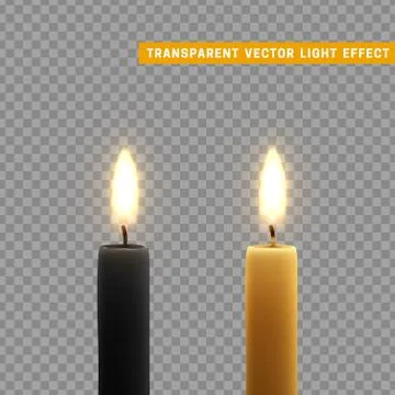 Candles burn with fire realistic. 스톡 일러스트