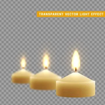 Candles burn with fire realistic. Stock Illustration