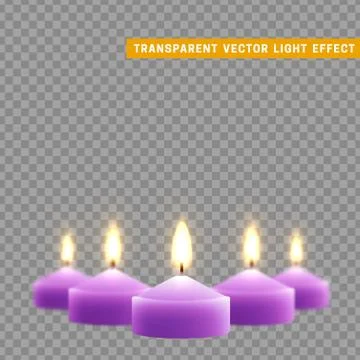 Candles burn with fire realistic. Stock Illustration