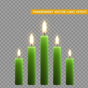 Candles burn with fire realistic. Stock Illustration