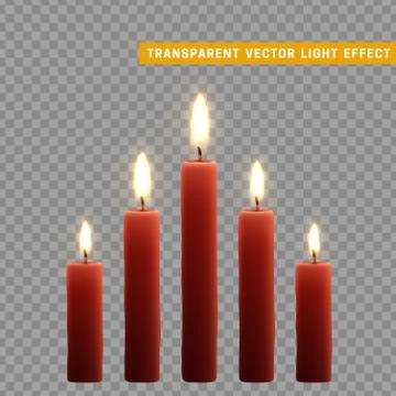 Candles burn with fire realistic. Stock Illustration