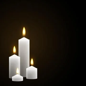Candles burn with fire realistic. Stock Illustration