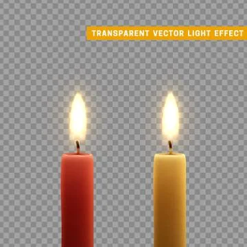 Candles burn with fire realistic. Stock Illustration