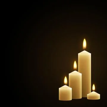 Candles burn with fire realistic. Stock Illustration