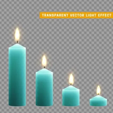 Candles burn with fire realistic. Stock Illustration