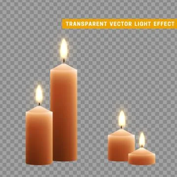 Candles burn with fire realistic. Stock Illustration
