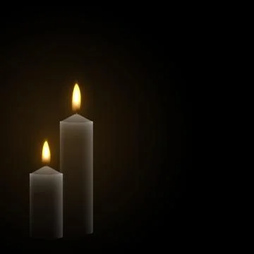 Candles burn with fire realistic. Stock Illustration
