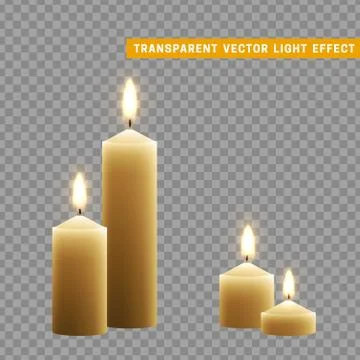 Candles burn with fire realistic. Stock Illustration