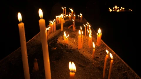 Candles Burning in Ancient and Authentic Christian Monastery Armenia 1 Vidéo 115444114