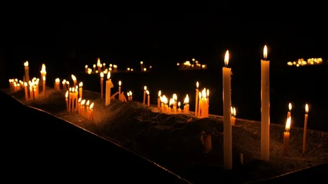 Candles Burning in Ancient and Authentic Christian Monastery Armenia 2 Vidéo 115444356