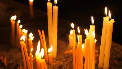 Candles Burning in Ancient and Authentic Christian Monastery Armenia 7 Vidéo 115444522
