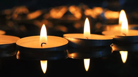 Candles burning in the dark 스톡 동영상 31508989