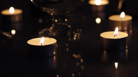 Candles burning in the dark Stock-Footage 31510191