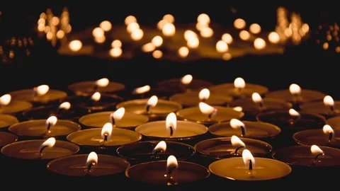 Candles Burning in The Dark. Stock Footage 71273264