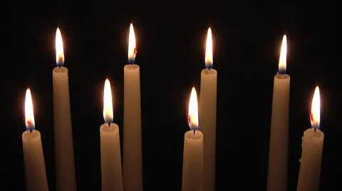 Candles burning Stock Footage