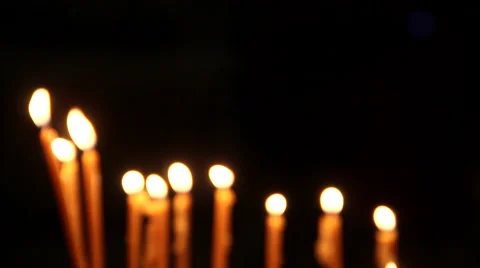 Candles burning Stock Footage 45577020