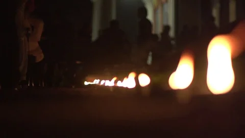 Candles Burning in the Park Stock Footage