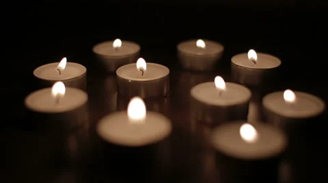 Candles burning on the table, and then fade Stock Footage 55101474