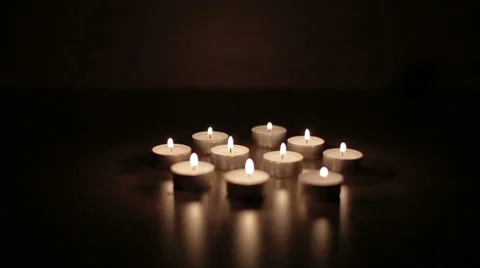 Candles burning on the table Stock Footage 55011422