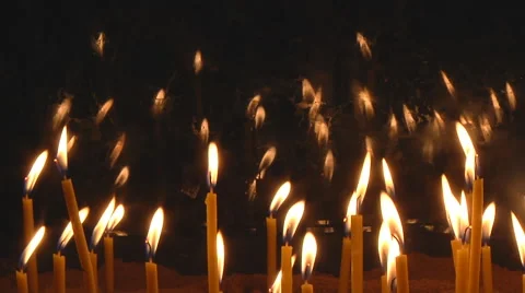 Candles Burning in Temple 動画素材 52845410