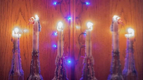 Candles Burning in Timelapse Stock Footage 144395491