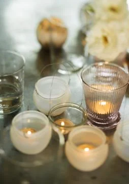 Candles in candleholders Stock Photos