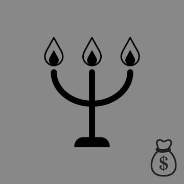 Candles on a candlestick icon, vector illustration. Flat design style イラスト素材