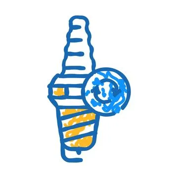 Candles car engine icon doodle illustration Stockillustratie
