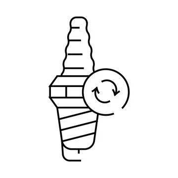 Candles car engine line icon vector illustration Stock Illustration